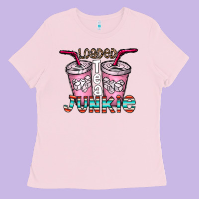 Loaded Tea Junkie Ladies Tee Designed By Cowhidedigitalart
