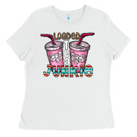 White loaded tea junkie Ladies Tee - CowhideDigitalArt
