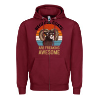 Burgundy Because Goats Are Freaking Awesome Zipper Hoodie - Bettercallsaul