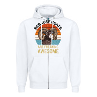 White Because Goats Are Freaking Awesome Zipper Hoodie - Bettercallsaul
