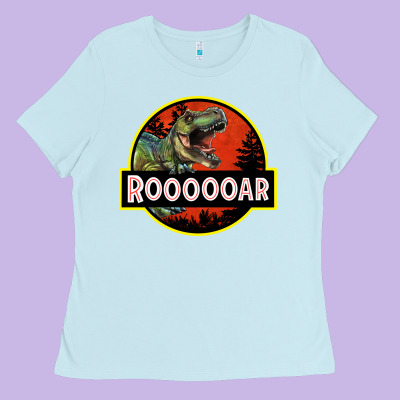 T Rex Roaring Ladies Tee Designed By Ranaportraitstore