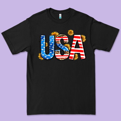 Usa Sunflower Premium Tee Designed By Adodesignshop