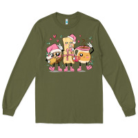 Army Green mexican christmas pan dulce cartoon characters Long Sleeve Tee - MaliasSmallBusiness