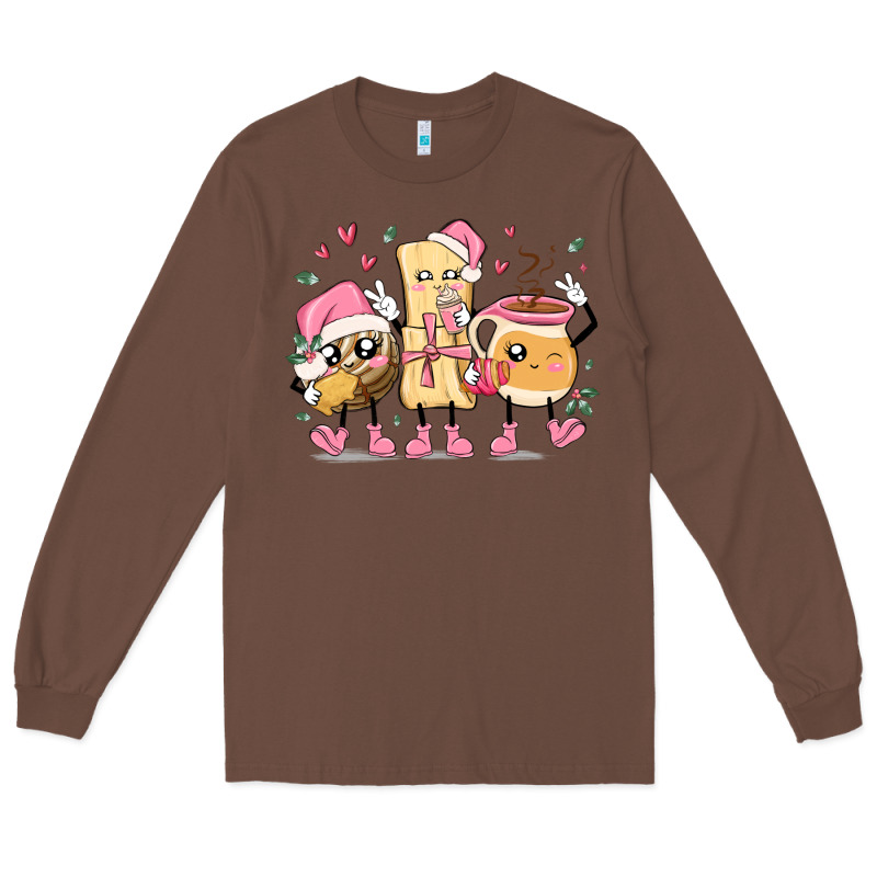 Mexican Christmas Pan Dulce Cartoon Characters Long Sleeve Tee by MaliasSmallBusiness | Teevron