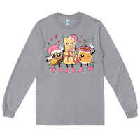 Heather Grey mexican christmas pan dulce cartoon characters Long Sleeve Tee - MaliasSmallBusiness