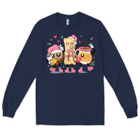 Navy mexican christmas pan dulce cartoon characters Long Sleeve Tee - MaliasSmallBusiness