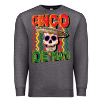 Charcoal Heather cinco de mayo with skull Premium Sweatshirt - CowGirlArtShop