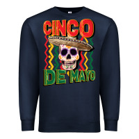 Navy cinco de mayo with skull Premium Sweatshirt - CowGirlArtShop