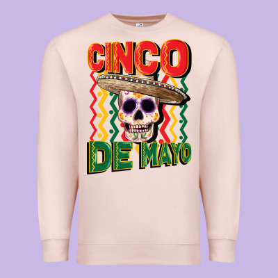 Cinco De Mayo With Skull Premium Sweatshirt Designed By Cowgirlartshop