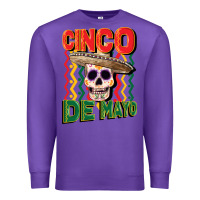 Purple cinco de mayo with skull Premium Sweatshirt - CowGirlArtShop