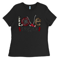 Black love firefighter Ladies Tee - CowhideDigitalArt