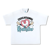 White educational rockstar Urban Heavy Tee - MaliasSmallBusiness