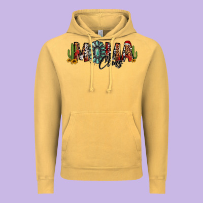 Western Christmas Mama Claus Sunflowers And Cactus Vintage Hoodie Designed By Jasminsmagicworld