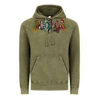 Vintage Olive western christmas mama claus sunflowers and cactus Vintage Hoodie - Jasminsmagicworld