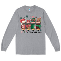 Heather Grey teacher christmas Long Sleeve Tee - MaliasSmallBusiness