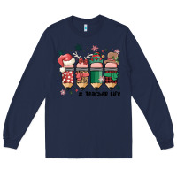 Navy teacher christmas Long Sleeve Tee - MaliasSmallBusiness