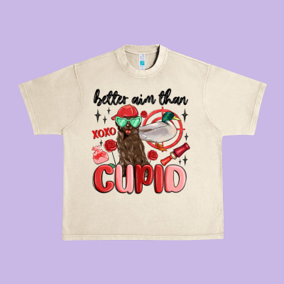 Better Aim Than Cupid With Dog And Duck Urban Heavy Tee Designed By Maliassmallbusiness