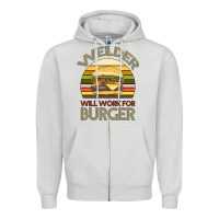 Dove Grey Welder Wıll Work For Burger Zipper Hoodie - Bettercallsaul