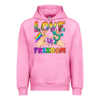Fuchsia Pink Love Is Freedom Urban Hoodie - BundleAndBundleShop