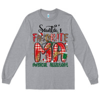 Heather Grey santa favorite medical assistant Long Sleeve Tee - MaliasSmallBusiness