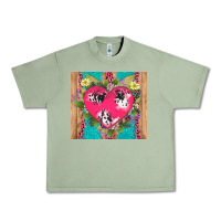 Oil Green v.d cow and heart Urban Heavy Tee - AdoDesignShop