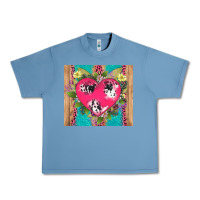 Pebble Blue v.d cow and heart Urban Heavy Tee - AdoDesignShop