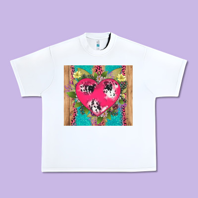V.d Cow And Heart Urban Heavy Tee Designed By Adodesignshop