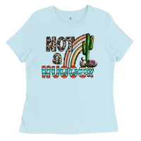Baby Blue not a hugger Ladies Tee - CowhideDigitalArt