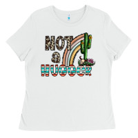 White not a hugger Ladies Tee - CowhideDigitalArt