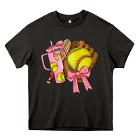 Asphalt softball coquette bow Heavy Core Tee - JahusDesignShop