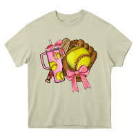 Mossy softball coquette bow Heavy Core Tee - JahusDesignShop