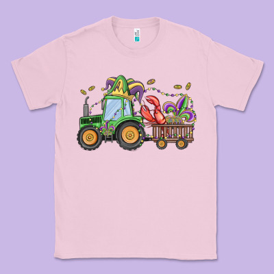 Mardi Gras Tractor Classic Tee Designed By Maliassmallbusiness