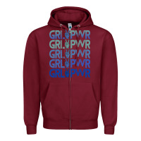 Burgundy Girl Power Peace Zipper Hoodie - Bettercallsaul