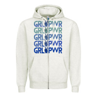 Oatmeal Heather Girl Power Peace Zipper Hoodie - Bettercallsaul