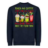 Navy christmas characters coffee cups Heavyweight Sweatshirt - MaliasSmallBusiness