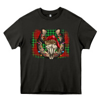 Asphalt christmas horseshoe bull skull Heavy Core Tee - BarkalooDesign