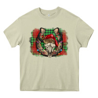 Mossy christmas horseshoe bull skull Heavy Core Tee - BarkalooDesign