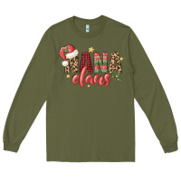 Army Green nana claus Long Sleeve Tee - MaliasSmallBusiness