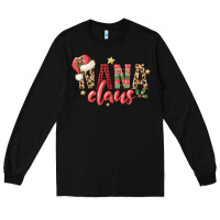 Black nana claus Long Sleeve Tee - MaliasSmallBusiness