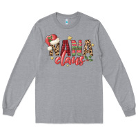 Heather Grey nana claus Long Sleeve Tee - MaliasSmallBusiness