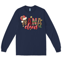 Navy nana claus Long Sleeve Tee - MaliasSmallBusiness