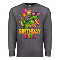 Charcoal Heather 1st birthday girl t rex pink Premium Sweatshirt - CowGirlArtShop