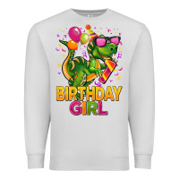 1st Birthday Girl T Rex Pink Premium Sweatshirt | Teevron
