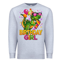 Heather Grey 1st birthday girl t rex pink Premium Sweatshirt - CowGirlArtShop