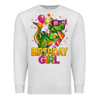 Oatmeal Heather 1st birthday girl t rex pink Premium Sweatshirt - CowGirlArtShop