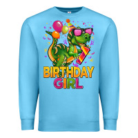 Ocean Blue 1st birthday girl t rex pink Premium Sweatshirt - CowGirlArtShop