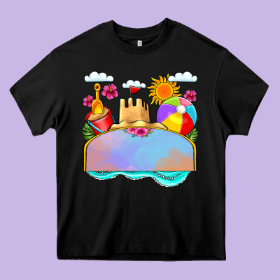 Custom Name Summer Beach Toys Heavy Core Tee Designed By Jahusdesignshop