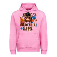 Fuchsia Pink basketball life messy bun Urban Hoodie - FaDigitalArtStudio