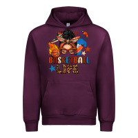 Mauve Wine basketball life messy bun Urban Hoodie - FaDigitalArtStudio