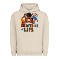Pigment French Oak basketball life messy bun Urban Hoodie - FaDigitalArtStudio
